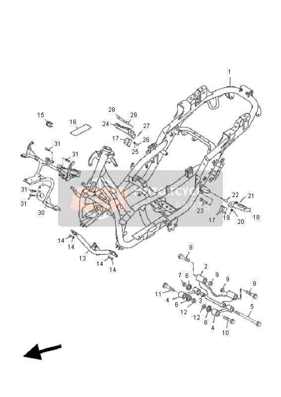 Yamaha YP125R X-MAX 2011 Frame for a 2011 Yamaha YP125R X-MAX